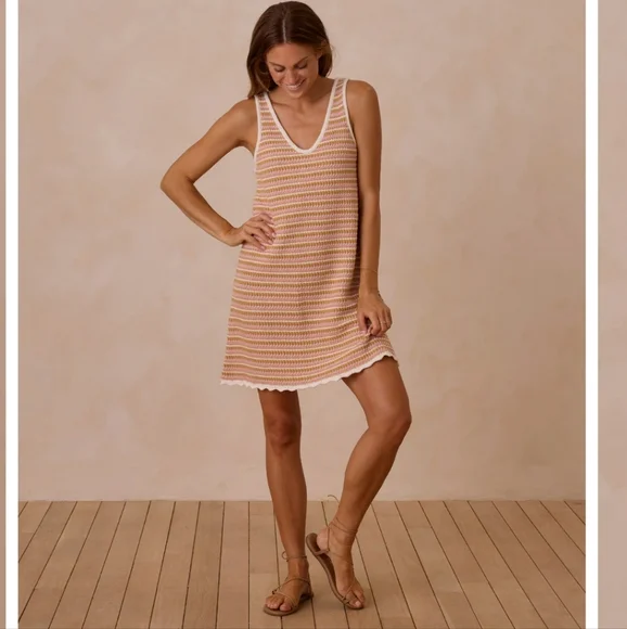 NWT rylee + Cru Crochet Tank Dress - Picture 1 of 5